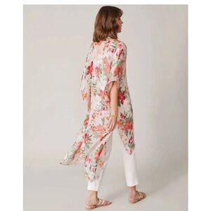 Spartina 449 Daufuskie Island Kimono Alljoy Landing Sand OS pink floral Wrap